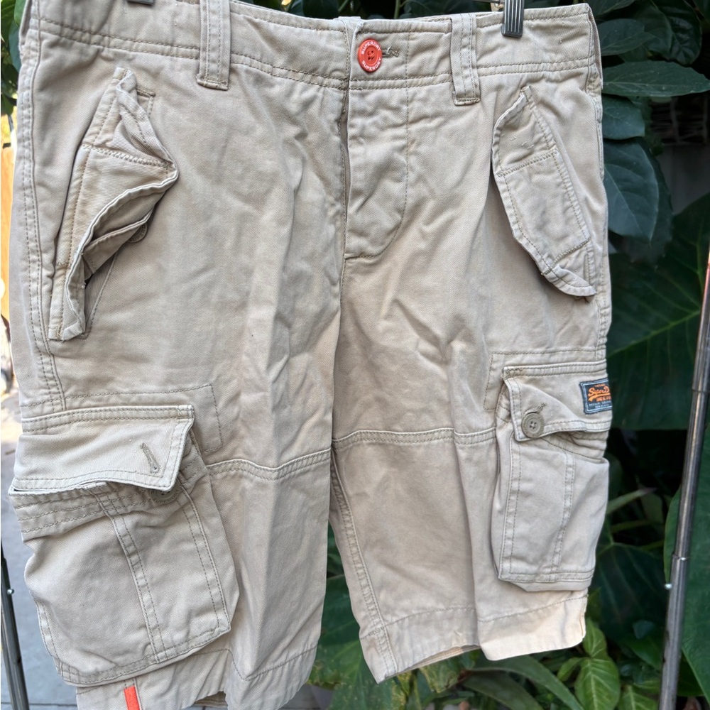 Superdry Beige Cargo Shorts for Men